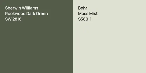 SW 2816 Rookwood Dark Green vs S380-1 Moss Mist