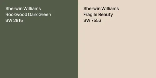 SW 2816 Rookwood Dark Green vs SW 7553 Fragile Beauty