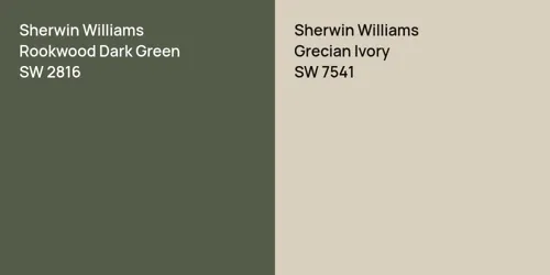 SW 2816 Rookwood Dark Green vs SW 7541 Grecian Ivory