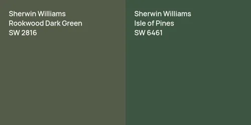 SW 2816 Rookwood Dark Green vs SW 6461 Isle of Pines