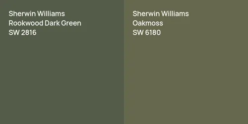 SW 2816 Rookwood Dark Green vs SW 6180 Oakmoss