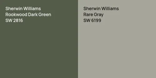 SW 2816 Rookwood Dark Green vs SW 6199 Rare Gray