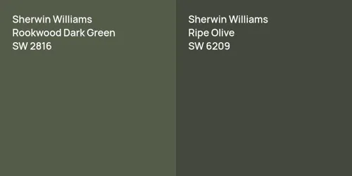 SW 2816 Rookwood Dark Green vs SW 6209 Ripe Olive