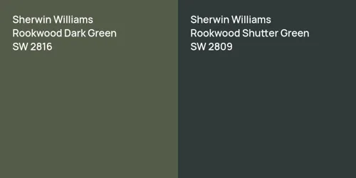 SW 2816 Rookwood Dark Green vs SW 2809 Rookwood Shutter Green