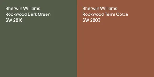 SW 2816 Rookwood Dark Green vs SW 2803 Rookwood Terra Cotta