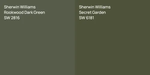 SW 2816 Rookwood Dark Green vs SW 6181 Secret Garden