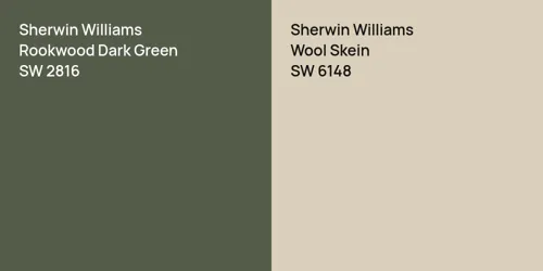 SW 2816 Rookwood Dark Green vs SW 6148 Wool Skein