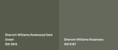 SW 2816 Rookwood Dark Green vs SW 6187 Rosemary