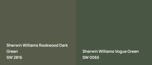 SW 2816 Rookwood Dark Green vs SW 0065 Vogue Green