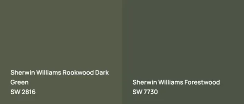 SW 2816 Rookwood Dark Green vs SW 7730 Forestwood