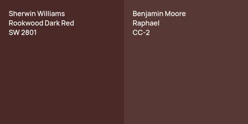 SW 2801 Rookwood Dark Red vs CC-2 Raphael