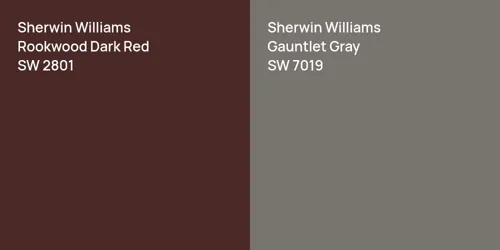 SW 2801 Rookwood Dark Red vs SW 7019 Gauntlet Gray