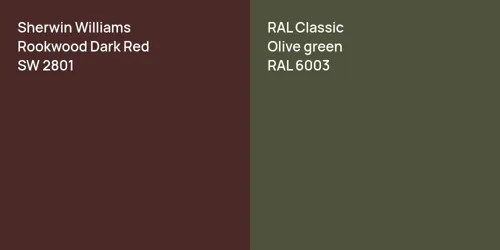 SW 2801 Rookwood Dark Red vs RAL 6003  Olive green