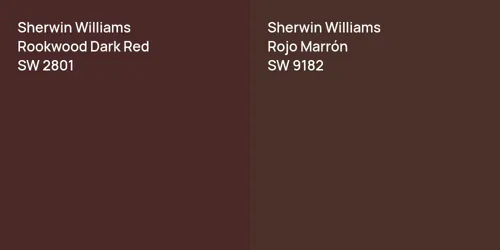 SW 2801 Rookwood Dark Red vs SW 9182 Rojo Marrón