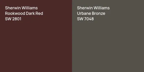 SW 2801 Rookwood Dark Red vs SW 7048 Urbane Bronze