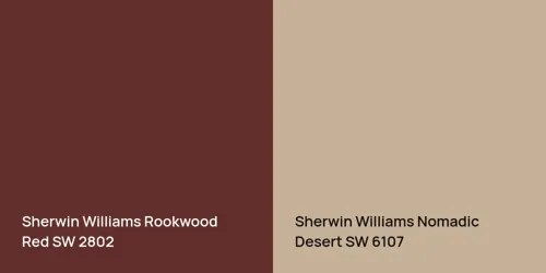 SW 2802 Rookwood Red vs SW 6107 Nomadic Desert