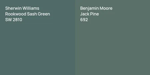 SW 2810 Rookwood Sash Green vs 692 Jack Pine