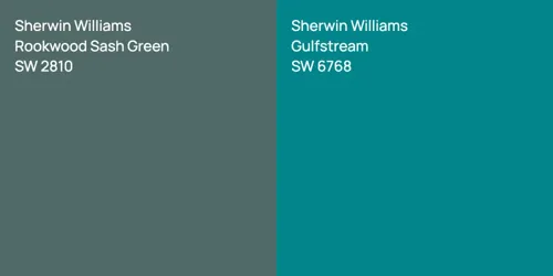 SW 2810 Rookwood Sash Green vs SW 6768 Gulfstream