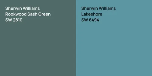 SW 2810 Rookwood Sash Green vs SW 6494 Lakeshore