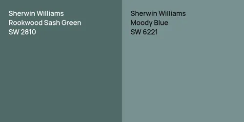 SW 2810 Rookwood Sash Green vs SW 6221 Moody Blue