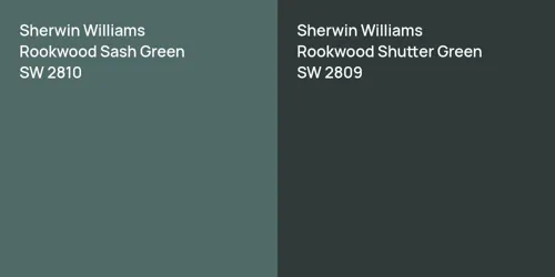 SW 2810 Rookwood Sash Green vs SW 2809 Rookwood Shutter Green