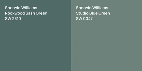 SW 2810 Rookwood Sash Green vs SW 0047 Studio Blue Green