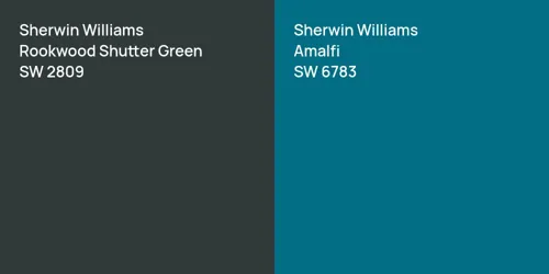 SW 2809 Rookwood Shutter Green vs SW 6783 Amalfi