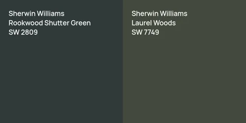 SW 2809 Rookwood Shutter Green vs SW 7749 Laurel Woods