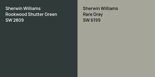 SW 2809 Rookwood Shutter Green vs SW 6199 Rare Gray