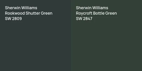 SW 2809 Rookwood Shutter Green vs SW 2847 Roycroft Bottle Green