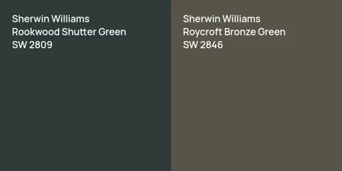 SW 2809 Rookwood Shutter Green vs SW 2846 Roycroft Bronze Green