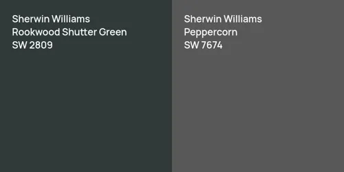 SW 2809 Rookwood Shutter Green vs SW 7674 Peppercorn