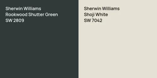 SW 2809 Rookwood Shutter Green vs SW 7042 Shoji White