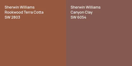 SW 2803 Rookwood Terra Cotta vs SW 6054 Canyon Clay