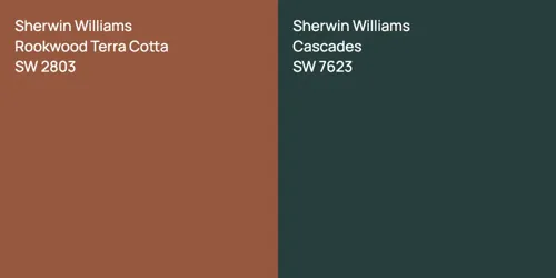 SW 2803 Rookwood Terra Cotta vs SW 7623 Cascades