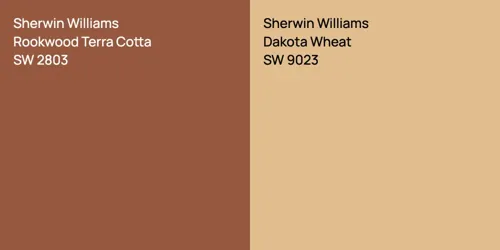 SW 2803 Rookwood Terra Cotta vs SW 9023 Dakota Wheat