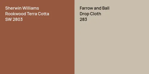 SW 2803 Rookwood Terra Cotta vs 283 Drop Cloth