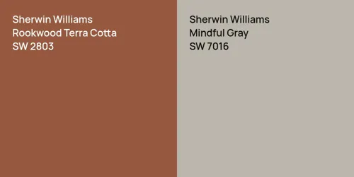 SW 2803 Rookwood Terra Cotta vs SW 7016 Mindful Gray