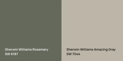 SW 6187 Rosemary vs SW 7044 Amazing Gray