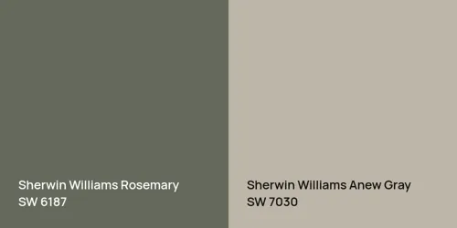 SW 6187 Rosemary vs SW 7030 Anew Gray