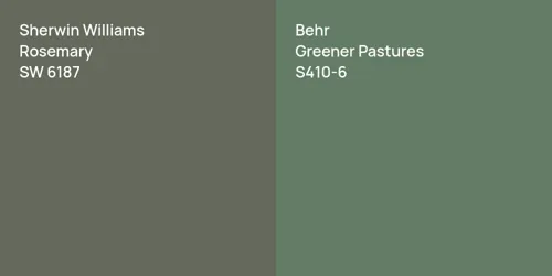 SW 6187 Rosemary vs S410-6 Greener Pastures