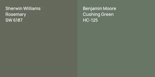 SW 6187 Rosemary vs HC-125 Cushing Green