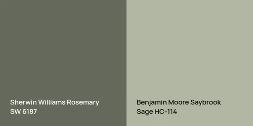 SW 6187 Rosemary vs HC-114 Saybrook Sage