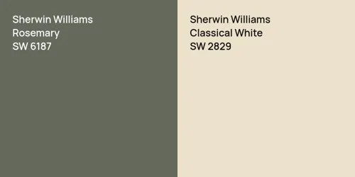 SW 6187 Rosemary vs SW 2829 Classical White