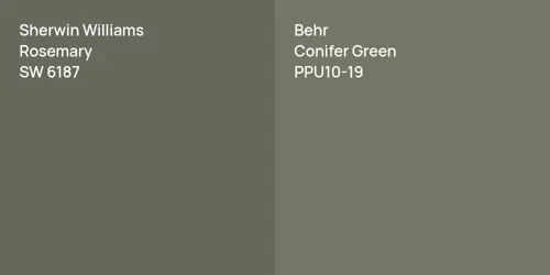 SW 6187 Rosemary vs PPU10-19 Conifer Green