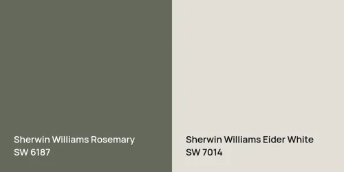 SW 6187 Rosemary vs SW 7014 Eider White