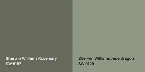 SW 6187 Rosemary vs SW 9129 Jade Dragon