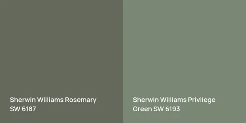 SW 6187 Rosemary vs SW 6193 Privilege Green