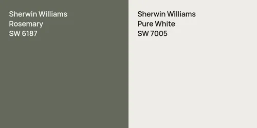 SW 6187 Rosemary vs SW 7005 Pure White