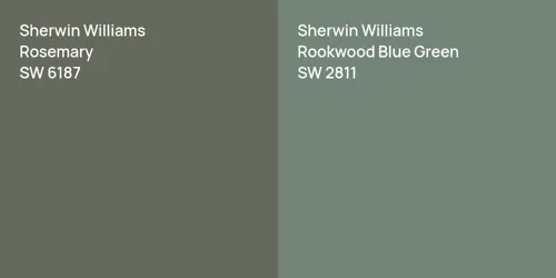 SW 6187 Rosemary vs SW 2811 Rookwood Blue Green